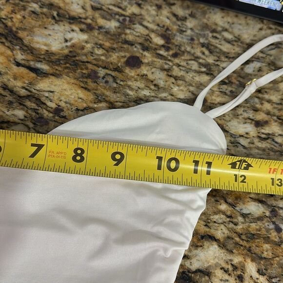 Oh Polly First Date Ruched Bodycon Knee Length Dress In Oyster White Size 0 - Picture 9 of 10